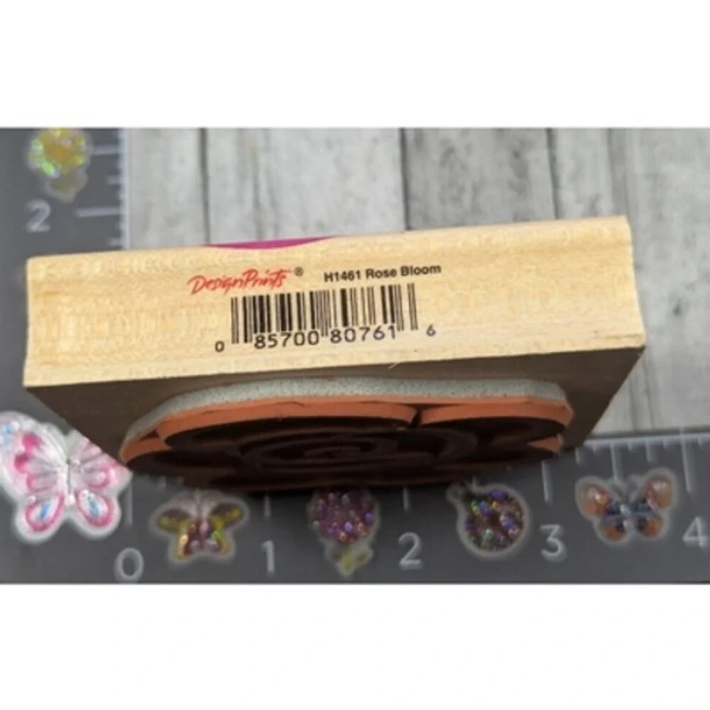 Hero Arts Rose Bloom H1461 Flower 1998 Rubber Stamp Wood #C46